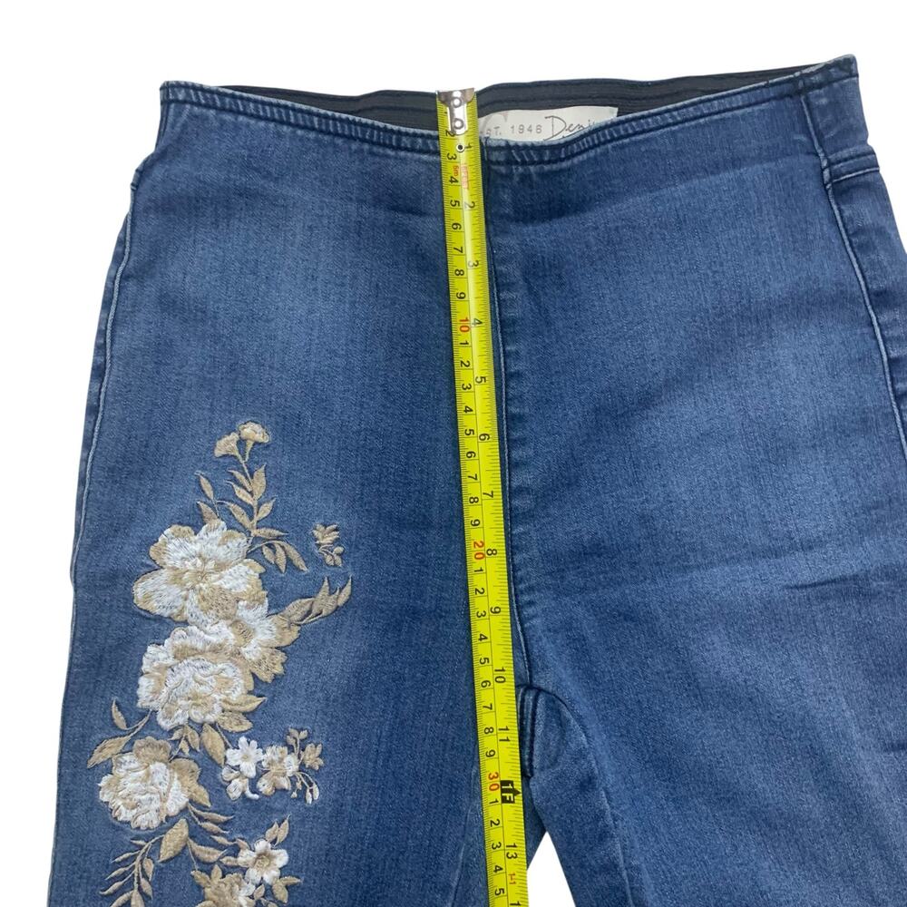 Women's Est. 1946 Flare Boho Chic Floral Pull On Jeans Size 2 - Excellent - Picture 6 of 11